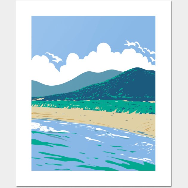 Praia da Joaquina Beach of Florianopolis or Floripa Santa Catarina Brazil WPA Art Deco Poster Wall Art by retrovectors